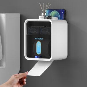 Wall mounted tissue box