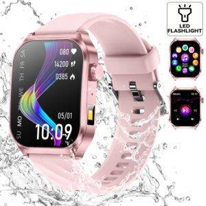 AI voice assistant high-definition touch screen - multifunctional 2.1-inch smartwatch Color : Pink- Jemicool